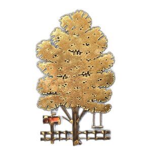 Dallas Galbraith 1998 Welded Metal Sculpture Wall Art Tree Swing Mailbox OOAK